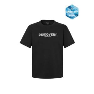 디스커버리반팔티 AQS DXRS7D053-BKS 프레시벤트 오버핏 워싱 센터로고 반팔티셔츠