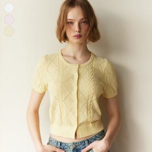 [게스(진)]여성 다이아자카드 반팔 가디건 OP2S5791