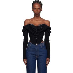 26 SS 비비안웨스트우드 여성 블랙 베아 코르셋 가디건 252314F107005