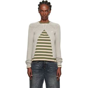 26 SS 아크네 여성 그레이 버튼업 가디건 252129F095009