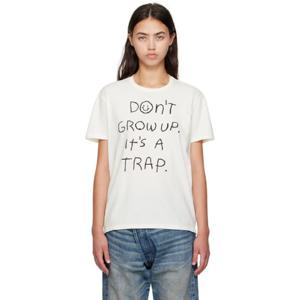 26 SS R13 여성 오프 화이트 돈 그로우 업 보이 티셔츠 252021F110004