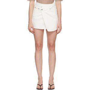 26 SS 수비 여성 오프 화이트 랩 데님 스커트 252088F090003