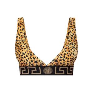 베르사체 레오파드 프린트 로고 밴드 브라 AUD010471A16603