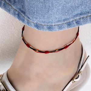 [골드모아] 순금 발찌 [컷팅볼 컬러 매듭]