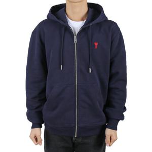 아미 25FW 남성 하트로고 후드집업 나이트블루 BFUSW435 730 430