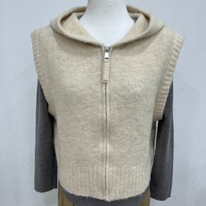 [플라스틱아일랜드]울블랜디드 후드 집업 니트베스트(PQ4KV062)