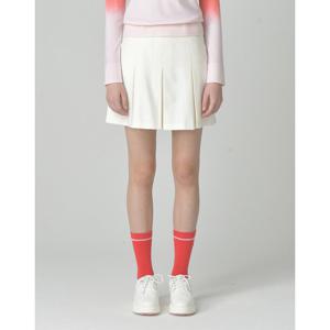 헤지스 골프 여성 25FW 아이보리 여성 에센셜 윈터 플리츠 스커트 HWSK5D701IV