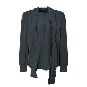 질스튜어트 뉴욕 여성 25FW 시즌오프 차콜그레이 셔링장식 긴팔블라우스 JSBL5D200CG