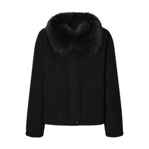 질스튜어트 뉴욕 여성 25FW 블랙 리얼 폭스퍼 탈부착카라 울캐시미어 하프 숏코트 JSCO5D180BK