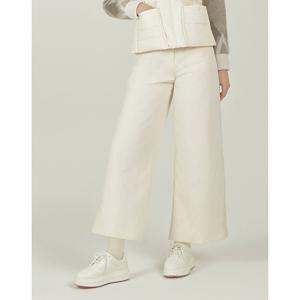 헤지스 골프 여성 25FW 아이보리 여성 코듀로이 와이드 다운 팬츠 HWPA5D752IV