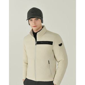 헤지스 골프 25FW 베이지 로고장식 구스다운 점퍼 HUJU5D714I1