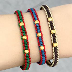 [골드모아] 순금 여자 남자 양면 매듭끈 팔찌 [조이 금볼]