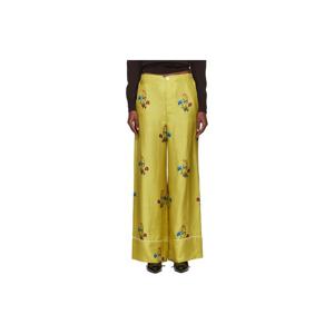 26 SS 마르니 여성 옐로우 실크 트윌 슬랙스 252379F087004