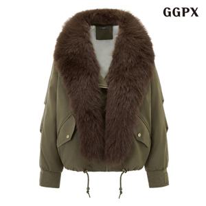 GGPX 숄 퍼 탈부착 집업 야상 스트링 하프 자켓 (GPDJK018D)