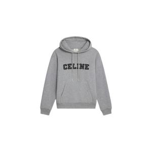 Celine셀린느 코튼 플리스 루즈 후드 그레이 멜란지 블랙 RY032510Z-08BQ