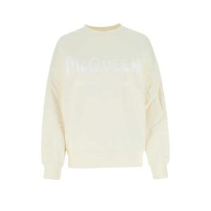 25SS 알렉산더 맥퀸 아이보리 코튼 오버사이즈 스웨트 셔츠 659975QZAHR0954 TP563555845