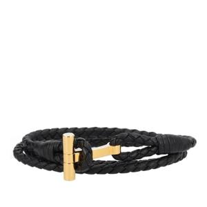 톰포드 골드 클라스프 브레이디드 가죽 팔찌 JM005 ICL002GNAA