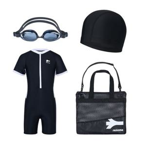 [레노마수영복]남아 유니타드 3부 반신 반팔 생존 수영  키트 BS2F892-BK