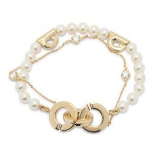 페라가모 더블 스트랜드 펄 체인 팔찌 0790681