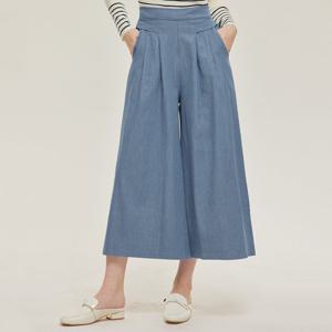 FOCUS  투 핀턱 데님 와이드 팬츠 PBVFF6S1PT7001