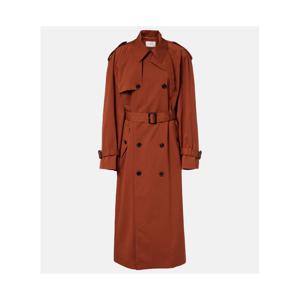 생로랑 오버사이즈 코튼 실크 트렌치 코트 P01128149