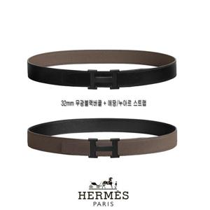 에르메스 32mm 벨트 무광블랙 버클 리버시블 레더스트렙 H080029CY89