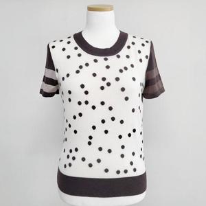 HERMES 에르메스 캐시미어 Garde-Robe Pop 쇼트 슬리브 여성 스웨터 H5E2652D89142