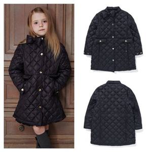 여아 네이비 리본 퀼팅 코트 BA12CT01NV PG