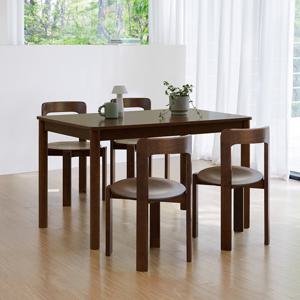 [베스트리빙] 루빈 라운드 오르 1200 4인 원목 식탁세트/식탁1개+의자4개