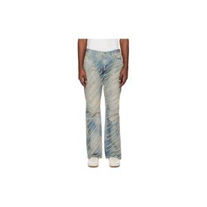 26 SS 오프화이트 남성 블루 다이애그널 AO 스키니 플레어 데님 진 252607M186003