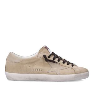 골든구스 베이지 스웨이드 스타 로우탑 스니커즈 GMF00101F0081