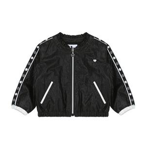 프렌치캣8 블랙 꽃 테잎 화섬 점퍼 (Q61DAJ090B1)