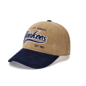 MLB 바시티 코듀로이 레터링 배색 볼캡 A7 3ACPVC146 50NYS