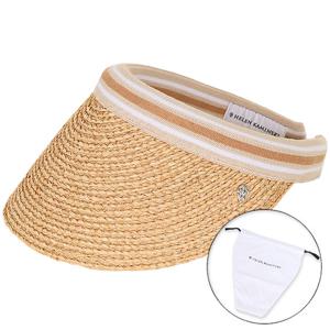 헬렌카민스키 26SS 여성 비앙카 10 바이저햇 네츄럴누가스트라이프 더스트백 포함 HAT52490 NATURALNOUGATSTRIPE PKG