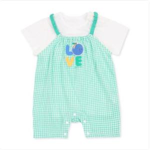 [오가닉맘]그린애플체크반소오버올세트 (MJMLQE04)-GN