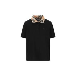 26 SS 버버리 체크 칼라 폴로 셔츠 블랙 8119392