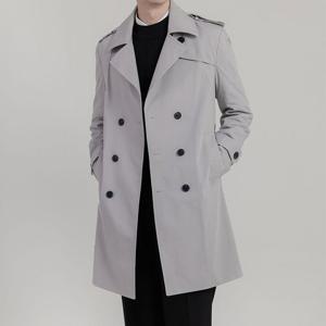 남자 더블 트렌치 바바리 코트 DB-CTA-77-그레이