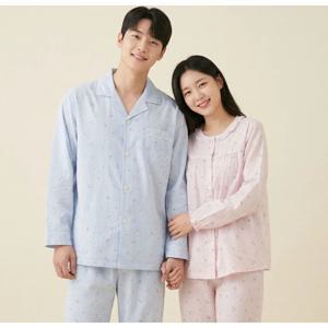 [비비안] 잔잔한 플라워 패턴의 가벼운 커플 잠옷세트 WP8890R MP8890A