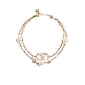발렌티노 가라바니 팔찌 8W2J0BI4QVS CNP Oro cream crystal
