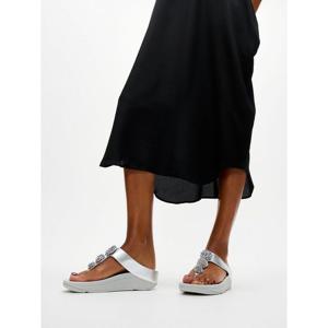 [핏플랍][삼성물산공식] 여성 피노 비즈 버튼 메탈릭 토 포스트 샌들 실버 (FT64K2T112)