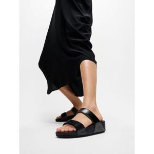 [핏플랍][삼성물산공식] 여성 루루 크리스탈 장식 슬라이드 올 블랙 (FT64K2D095)