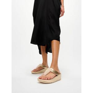 [핏플랍][삼성물산공식] 여성 룸바 메탈릭 비즈 토 포스트 샌들 플라티노 (FT64K2T199)