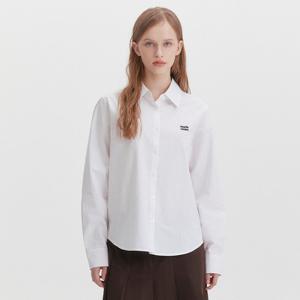 [마리끌레르] [정가89,000원] 베이직 로고 레귤러핏 코튼 셔츠(MAGASH04MWH)