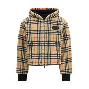 26 SS 버버리 크롭 후드 체크 플리스 자켓 멀티컬러 8118929