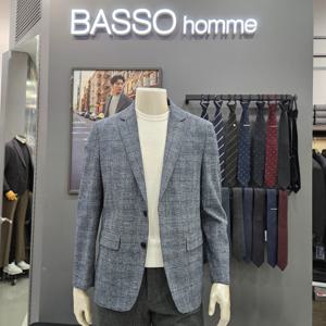 [바쏘옴므]심플 포인트배색울혼방 여름쿨자켓WSZ2JS5