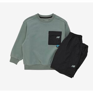 뉴발란스 키즈 포켓 맨투맨 우븐 셋업 B1 NK9YG1113U 49 AC