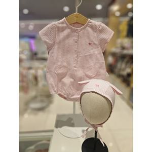 블루독베이비[hu] 26SS여름신상 PK)하트포켓세트바디수트 46370-040-06 우주복 반팔수트 슈트 보넷 내의