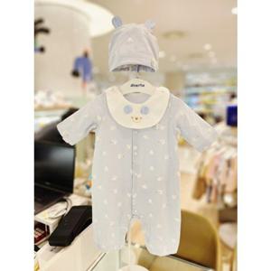 [압소바 의류] 도도모달 7부우주복(턱받이포함) 모자세트 26년여름신상 (A1310603A1)