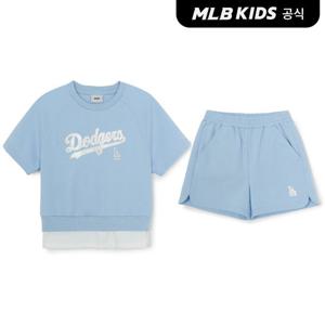 [MLB키즈 공식]26SS 스트릿 베이직 레이어드 티셔츠세트(여아) LA (L.Blue)7FS1B0663-07BLL