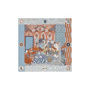 에르메스 까레 90 라 단스 데 아마조네스 스카프 90 블루 진 오랑쥬 브룬 H003535S09